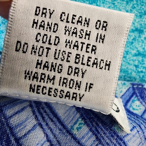 Vintage Paradiso Shirt Tropical Print Fringe Hem Button Front Coastal Medium - Picture 9 of 9